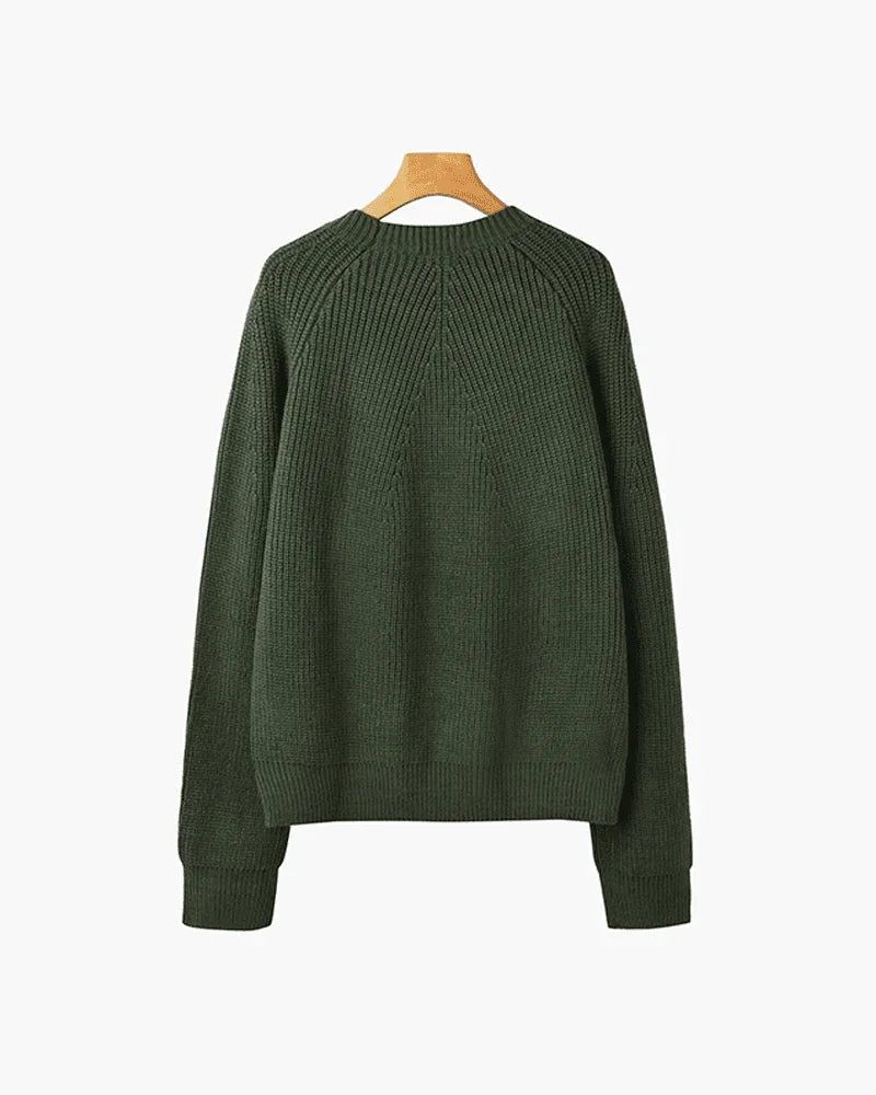 Men's Sweater Cotton Knit with Mock Neck and Relaxed Fit for Casual Style