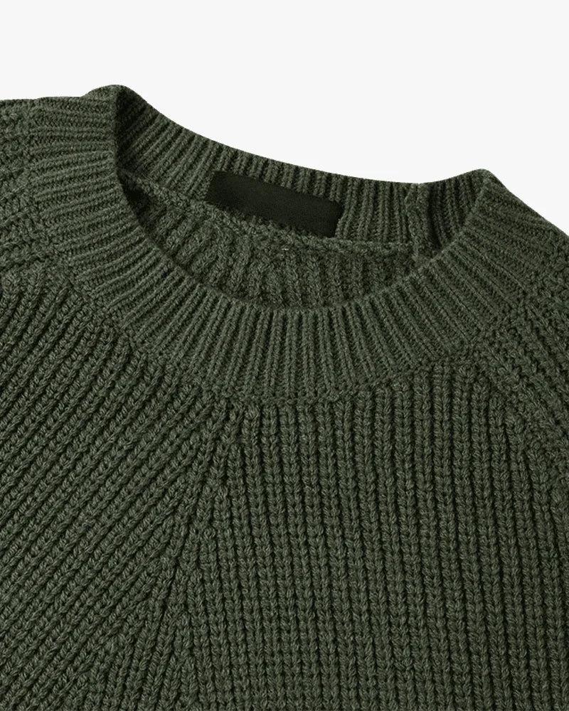 Men's Sweater Cotton Knit with Mock Neck and Relaxed Fit for Casual Style