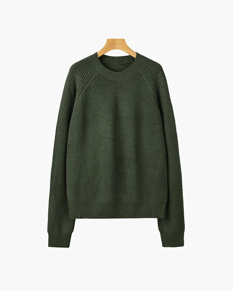 Men's Sweater Cotton Knit with Mock Neck and Relaxed Fit for Casual Style