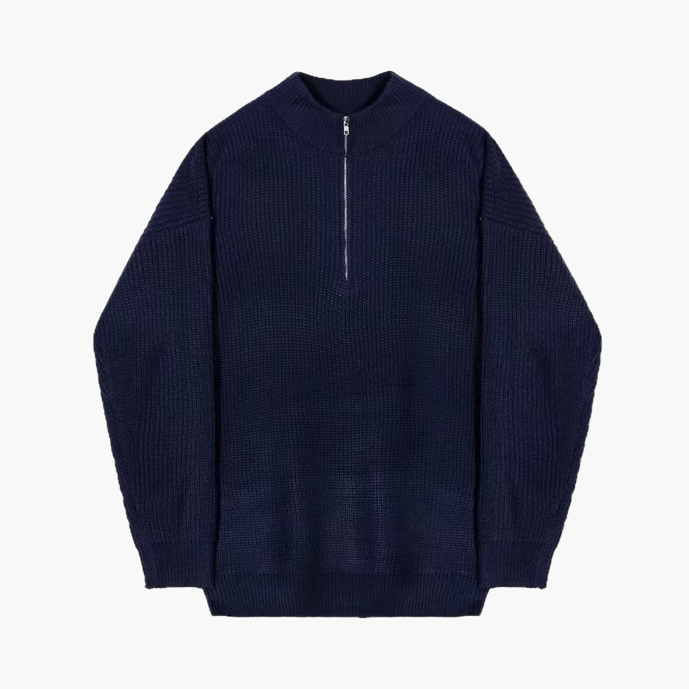 Men's Sweater Half Zip Sweater 100% Cotton Comfort Relaxed Fit