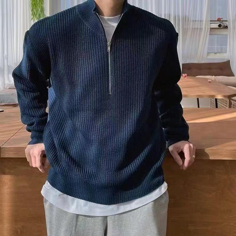 Men's Sweater Half Zip Sweater 100% Cotton Comfort Relaxed Fit