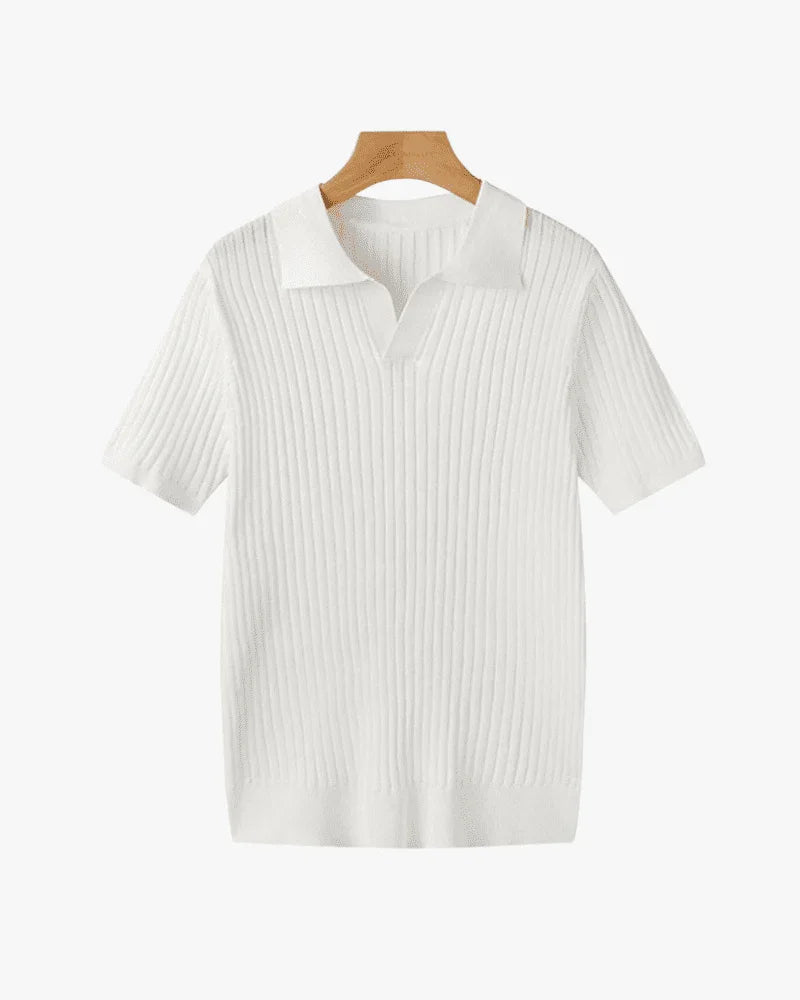 Mens Polo Shirts Cotton-Blend V-Neck Casual Style and Comfortable Fit