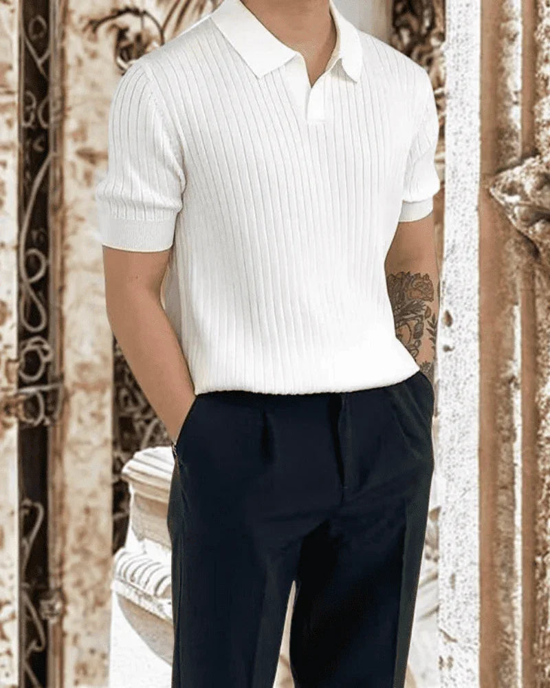 Mens Polo Shirts Cotton-Blend V-Neck Casual Style and Comfortable Fit