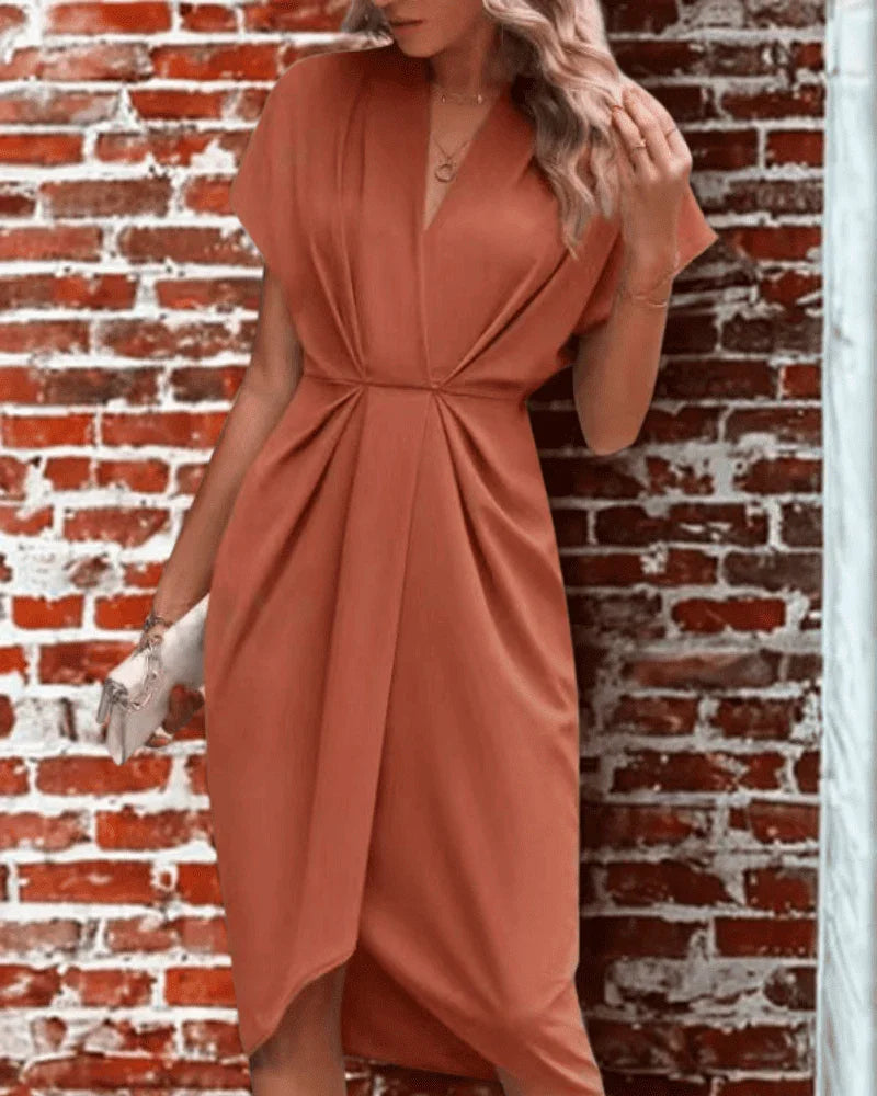 Occasion wrap dress for women, elegant midi wrap dress perfect as a wedding guest outfit 4