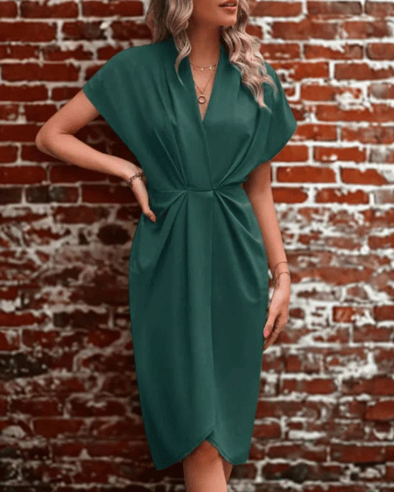Occasion wrap dress for women, elegant midi wrap dress perfect as a wedding guest outfit 10